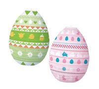 Gadpiparty 2Pcs Easter Egg Shaped Festival Lanterns Hanging Decorative Paper Lanterns for Party and Holiday Celebrations Easy to Install Classic Easter Design Pink and Green