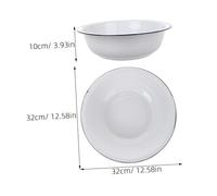 Gadpiparty 2pcs Enamel Wash Basins Thick Durable Kitchen Sink Basins Multipurpose Food Prep Vegetable Washing Bowls White Nonstick Coated for Home Cooking and Bathroom Use