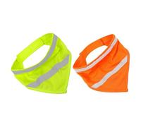 Gadpiparty 2PCS Fluorescent Yellow and Orange Dog Bandana Large Size 40-52mm Neck Reflective Pet Scarf for Night Walking Safety and Saliva Absorption