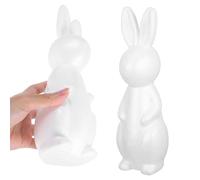 Gadpiparty 2pcs Foam Rabbit Mold White Bunny DIY Craft Polystyrene Animal Sculpture for Painting Easy Coloring Family Fun Kids Adults Home Decoration