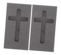 Gadpiparty 2pcs Graphite Ingot Mold Cross Shape for Melting High Temperature Resistant Casting Mold for Gold Silver Corrosion Resistant Jewelry Casting Tool with for Lab and Education Use