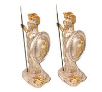 Gadpiparty 2pcs Greek Athena Statue Resin Miniature Figurine Intricate Wisdom and War Goddess Sculpture Golden Finish Collectible Ornament for Home Office Decor Timeless Classical Design