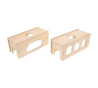 Gadpiparty 2pcs Hamster Wooden Hideout Tunnel Chamber for Dwarf Hamsters Wooden Exploring Toy House Guinea Pig Secret Peep Shed Climbing Toys for Small Animals