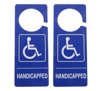 Gadpiparty 2pcs Handicap Parking Placard Signs Blue Pvc Disabled Parking Permit for Wheelchair Users 7.9x3.2" Car and Door Display Vehicle Handicap Placard
