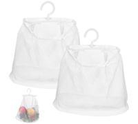 Gadpiparty 2pcs Hanging Mesh Storage Bags with Hook, Foldable and Easy to Store Kitchen Organisers for Fruits and Foods, Breathable Polyester and Pp Material, for Kitchen Storage and Shopping