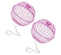 Gadpiparty 2pcs Hanging Wire Globe Bird Nesting Material Holder for Hummingbirds, Stainless Steel Lightweight Structure Supports Bird Habitats in Backyard and Outdoor Use