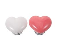 Gadpiparty 2pcs Heart-shaped Car Push Start Button Cover in Green, Ceramic and Alloy Material, Decorative Engine Start Stop Protector with Anti-slip Trim for Stylish Car Interior Decoration