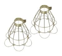 Gadpiparty 2pcs Industrial Style Iron Cage Lamp Shade with Golden Finish, Explosion-Proof Metal Bulb Guard, Prevents Damage, Suitable for Bars and Coffee Shops