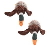 Gadpiparty 2pcs Interactive Dog Realistic Duck Shape Squeaky Stuffed for Small Medium Large Dogs Puppy Bite Chew Training Enrichment