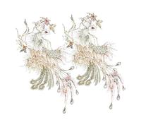 Gadpiparty 2Pcs Large Chinese Style Peacock Embroidered Applique Patches for Clothes and Bags DIY Bird Animal Decoration Embroidery Craft Accessories