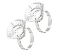 Gadpiparty 2pcs Large Rhinestone Wedding Rings Imitation Crystal Engagement Props for Bridal Decorations and Photoshoots Sparkling Bride Accessories