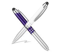 Gadpiparty 2pcs Lighted Ballpoint Stylus Pens with LED Flashlight Smooth Writing Capacitive Touch Screen Pen Metallic Design with Clip Office and Study