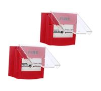 Gadpiparty 2pcs Manual Fire Alarm Pull Station Resettable Emergency Call Point Button for Home Office Highly Visible Red Fire Warning Switch Compatible with