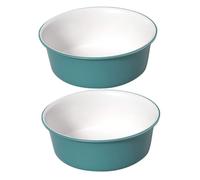 Gadpiparty 2pcs Medium Plastic Washbasin with Dual-color Design for Face Washing and Foot Soaking, Household Bathroom and Kitchen Multifunctional Basin, Green and White