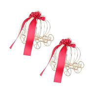 Gadpiparty 2pcs Metal Pumpkin Carriage Candy Box Wedding Favor Party Decoration Candy Storage Holder Halloween Treats Holder for Cookies and Sweets
