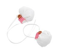 Gadpiparty 2pcs Mini Chef Hats for Dolls Soft Plush Cooking Caps with Elastic Bands Adorable Dress Up Accessories for Stuffed Animals for Creative Play and Doll Outfits