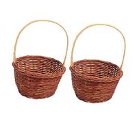 Gadpiparty 2pcs Mini Decorative Basket Handmade Weaving Props Basket Easter DIY Activity Creative Desktop Desktop for Home School for Easter Eggs