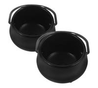 Gadpiparty 2pcs Miniature Black Cauldron Halloween Miniatures Dollhouse 1:12 Scale Cauldron Dollhouse Halloween Themed Party Supplies Mini Cauldron for Doll House Decoration