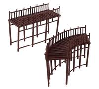 Gadpiparty 2pcs Miniature Garden Bridge Architectural Models - Asian Style Curved and Straight Elevated Walkway Scenery Props for Landscape Decoration and Outdoor Display
