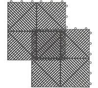 Gadpiparty 2pcs Modular Interlocking Cushion Non-slip Floor Tile Mats with Drain Holes Waterproof Odorless Plastic Square Mats for Pool and Car Wash Flooring