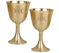 Gadpiparty 2pcs Multi-Function Copper Offering Cups Delicate Decorative Holy Water and Cups for Buddhist Rituals and Home Temple Use Moderate Capacity Golden Sacred Design