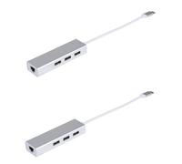 Gadpiparty 2pcs Multi-function Usb Ports Ethernet Adapter Ethernet to Usb c Mbps Network Speed Easy to Use