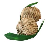 Gadpiparty 2pcs Natural Straw Chewing Ball for Hamsters and Small Animals, Hand-woven Sturdy Straw Material, for Cage Use to Promote Healthy Teeth and Provide Entertainment