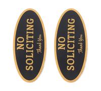 Gadpiparty 2pcs No Soliciting Sign Self-adhesive Acrylic Stickers for Indoor Home Use, Weather Resistant Small Office Door Signs for Front Door Or Office Decoration