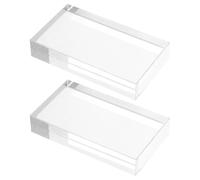 Gadpiparty 2pcs Optical Glass Prism Lenses for Physics Teaching, Rectangular Convex and Concave Lenses with Efficient Light Transmission and Easy Maintenance, for Optics Experiments