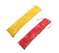 Gadpiparty 2pcs Oriental Brocade Bags for Chinese Painting Calligraphy Hand Fan Cover Box Fan Bag Large Tassel Sturdy Material Luxury Silk Organza