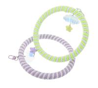 Gadpiparty 2pcs Parrot Swings Cotton Rope Bird with Cloud Star Charms Chew-friendly Perches for Cockatiel Lovebirds Budgies Conures Vibrant Compact Cage Accessories