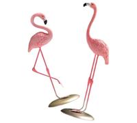 Gadpiparty 2pcs Pink Flamingo Sculpture Decor Resin Decorative Piece with Smooth Surface for Office Desktop Decoration and Home Bedroom Accent