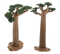 Gadpiparty 2pcs Plant Model Ornament Mini Tree Craftwork Decor Pvc Material Flat Bottom Design Realistic Small Tree Models for Micro Landscape Ornament