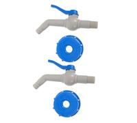 Gadpiparty 2pcs Plastic IBC Tank Adapter Threaded Valve Connector Leakproof Shut Off Fitting for Portable Water Tanks Outdoor Emergency Use