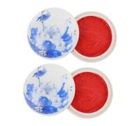 Gadpiparty 2pcs Portable Calligraphy Inkpad Red Painting Inkpad for School Office Durable Smooth Surface Convenient Storage with Lid for Easy Use