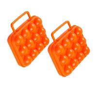 Gadpiparty 2pcs Portable Egg Carrier Lightweight Crush-resistant Egg Storage Box for Camping and Picnics Holds Easy to Transport Outdoor Organizer Orange