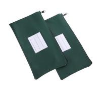 Gadpiparty 2pcs PU Document Holder with Zipper Multi Use File Bags Dark Green Safe File Organizer for Tax Documents Bills Contracts Lightweight PU Storage Pouch for Office and Home