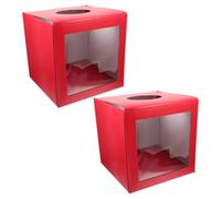 Gadpiparty 2pcs Red Paper Raffle Boxes with Slot for Birthday Celebrations and Corporate Gatherings, Square Shape with User-friendly Operation and Repeated Use, Donation and Suggestion Ticket