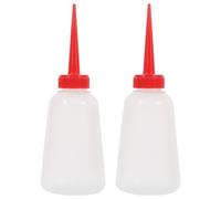 Gadpiparty 2Pcs Red Plastic Precision Oiler Oil Squeeze Bottles with Needle Tips for Machine Oil, Easy to Carry and Replace, for Sewing Machines and Embroidery Applications
