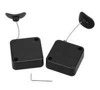 Gadpiparty 2pcs Remote Control Security Lock Cable Telescopic Security Cable Anti-Loss Multiple Lock Buckles and Caps Black Metal Plastic High-Strength Steel Wire for Outdoor On-the-go Use