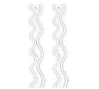 Gadpiparty 2pcs Sewing Machine Accessories: Transparent Sewing Ruler Wave Quilting Template Rulers - Square Acrylic Quilting Supplies For Machine Patchwork