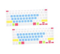 Gadpiparty 2pcs Silicone Keyboard Cover for Laptop Ergonomic Scratch-resistant Protective Skin Dustproof Sturdy Shield in Gradient Blue for Precise Fit