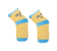 Gadpiparty 2pcs Small Dog Squeaky Sock Plush, Cartoon Bite-resistant Puppy Chew for Teething and Self-entertainment, Yellow Soft Socks for Pet Play