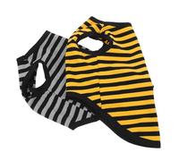 Gadpiparty 2PCS Small Dog Striped Cotton Vest Tank Top Pet Clothes Breathable Dog Walking Shirt for Puppies in Grey and Yellow M