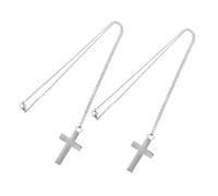 Gadpiparty 2pcs Stainless Steel Cross Urn Necklace for Ashes Keepsake Pendant with Secure Seal Lightweight Memorial Jewelry for Men and Women to Cherish Loved Ones and Pets