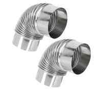 Gadpiparty 2pcs Stainless Steel Stove Flue Pipe Elbow Chimney Extension for Outdoor Camping Tent Wood Stove Water Heater Exhaust Ventilation