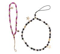 Gadpiparty 2pcs Stylish Star Beaded Phone Strap Charm with Rhinestone and Alloy Materials Mobile Phone Lanyard Wristlet Preventing Accidental Drops for Occasion