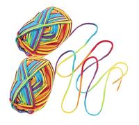 Gadpiparty 2pcs Supple Cotton Yarn Vibrant Colored Worsted Weight Yarn for DIY Knitting Crochet Braided Material for Scarves Hats Blankets Accessories Crafting
