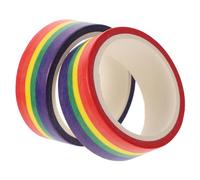 Gadpiparty 2pcs Tearable Washi Tape Colorful Striped Decorative Masking Tape for Gift Wrapping Scrapbooking Journals Planners Multi-purpose Craft Stickers