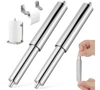 Gadpiparty 2pcs Toilet Roll Holder Insert Replacement Spindle Chrome Spring Loaded Paper Roller Rod 11.5cm-16cm Adjustable Loo Tissue Bar Retractable Bathroom Accessories for Wall Mounted Brackets